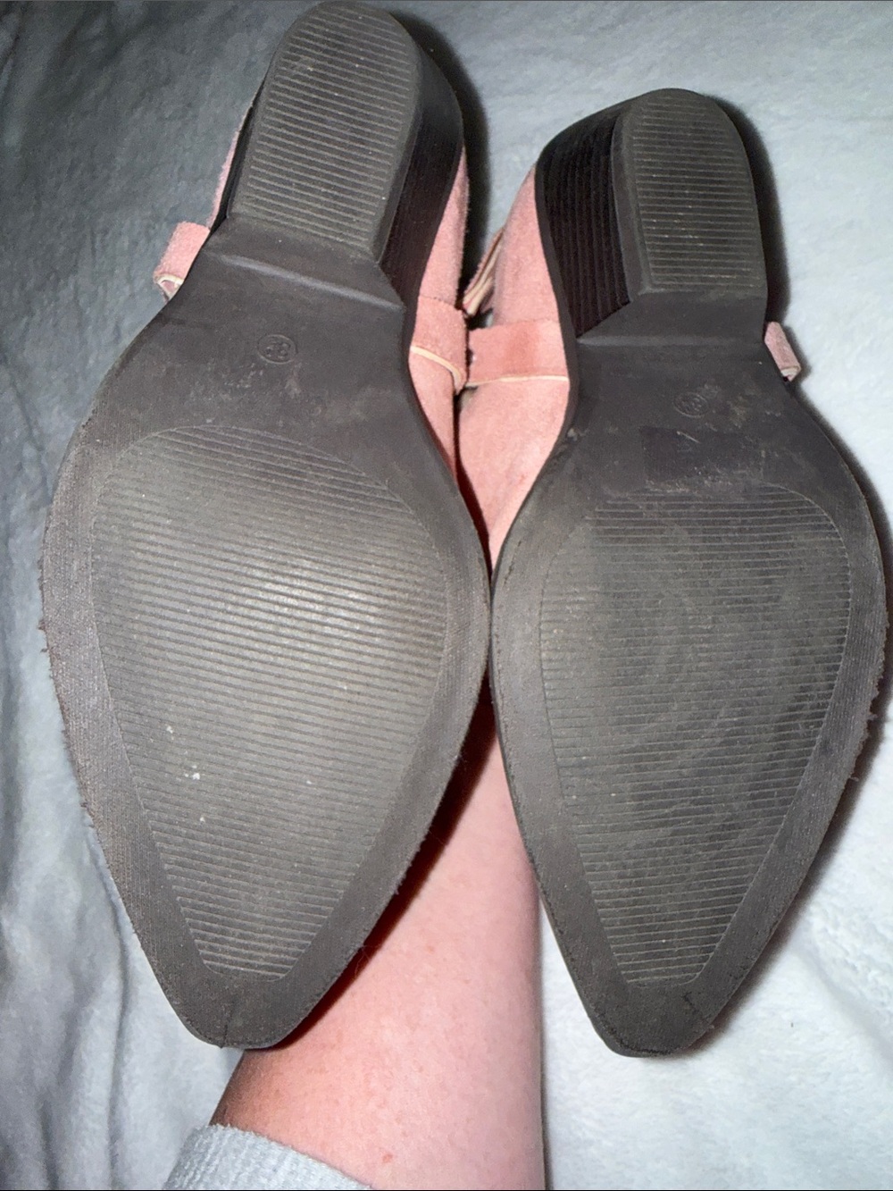 Pink Suede Cutout Ankle Boots - Women - Picture 6 of 6